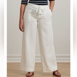 VTG Ralph Lauren linen pants white relaxed cottagecore coastal women’s 16W